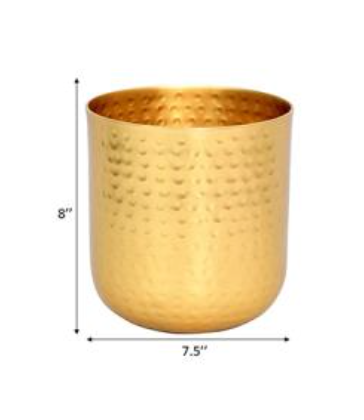 gold hammered plant pot Alum Hammered Planter gold – Hilanderie